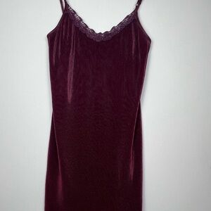 Vintage Potpourri Pleated Velvet Lingerie Chemise Size small